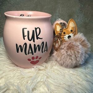 Prima Design ‘Fur Mama’ Pink Ceramic Mug with Keychain